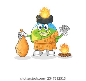 the laboratory spirit lamp ancient cartoon. cartoon mascot vector