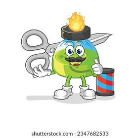 the laboratory spirit lamp barber cartoon. cartoon mascot vector