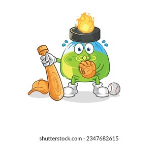 the laboratory spirit lamp baseball Catcher cartoon. cartoon mascot vector