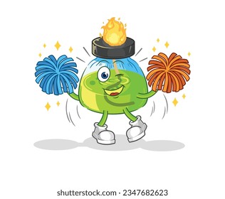 the laboratory spirit lamp cheerleader cartoon. cartoon mascot vector