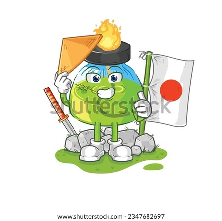 the laboratory spirit lamp japanese vector. cartoon character