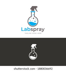Laboratory spray design combination logo, Quick Cleaning logo design concept vector, Cleaning service logo symbol, Sprayer logo