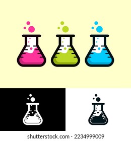 laboratory is suitable for business logos, for health shop, app developer, education review blog, channel vlog, education logo, knowledge and community