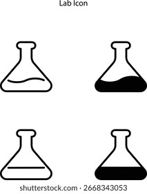 Laboratory symbol with flask icon for science experiment, chemical, biology, research, lab, and more. 
