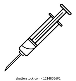 Laboratory syringe icon. Outline laboratory syringe vector icon for web design isolated on white background