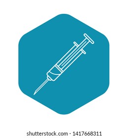 Laboratory syringe icon. Outline laboratory syringe vector icon for web design isolated on white background