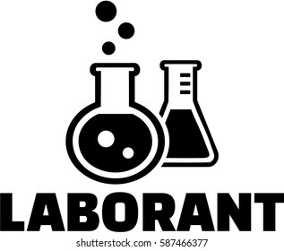 Laboratory Technician German Job Title With Test Tubes