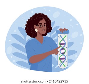 A laboratory technician works in a laboratory, detecting genetic infection due to rare diseases. Rare Disease Day. Chemists in a pharmaceutical laboratory studying a sample for a medical experiment