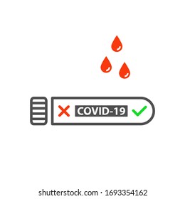 Laboratory test for covid-19 icon in flat style.Vector illustration.