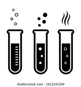 Laboratory test glass vector icons set isolated on white background