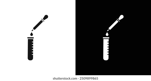 Laboratory test icon Black line art vector logo set