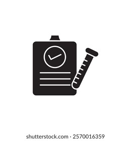 Laboratory test icon black and white vector outline sign