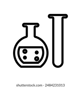 Diseño de icono de prueba de laboratorio en estilo relleno y perfilado