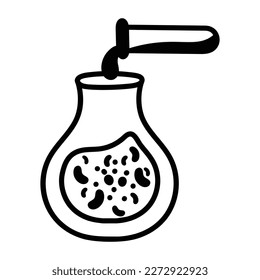 Labortestsymbol im Doodle-Stil 