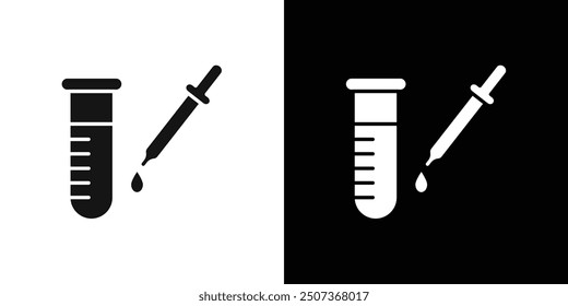Laboratory test icon flat line symbol set.