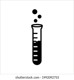 Icono de prueba de laboratorio. Diagnósticos de laboratorio. Investigación química. Ilustración de línea delgada. Tubos de ensayo. Laboratorio científico. Símbolo de contorno sobre fondo blanco. trazo editable.