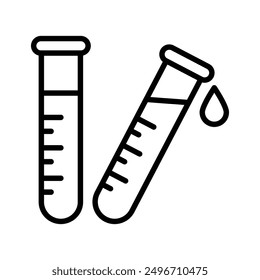 Icono de prueba de laboratorio lineal logo marca en blanco y negro