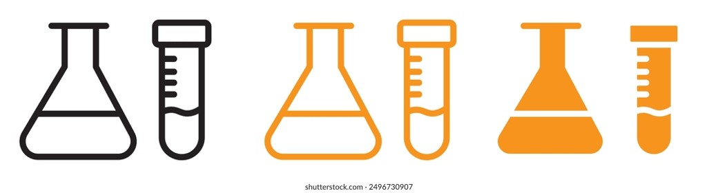 Laboratory Test Icon Set Scientific Experiment Illustrations for Research and Medicine
