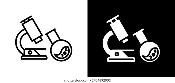 Labortest Symbol weißschwarz Vektorgrafik
