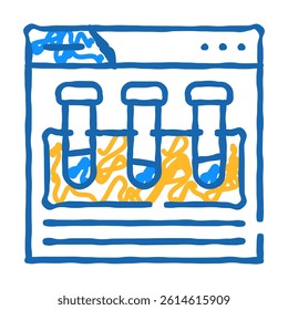 laboratory test online experiment doodle icon sketch vector. laboratory test online experiment sign. isolated symbol illustration