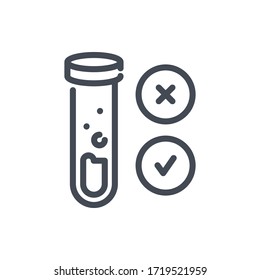 Laboratory Test Result Line Icon. Virus Analysis Vector Outline Sign.