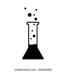 Laboratory test tube icon. Flask silhouette symbol. Vector illustration