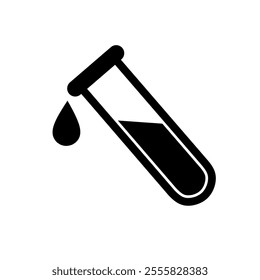 laboratory test tube icon on white background