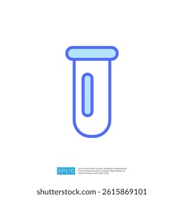 Laboratory Test Tube Icon Representing Scientific Research, Experimentation and Analysis in Education and Science Fields