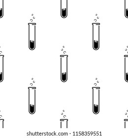 Laboratory Test Tube Icon Seamless Pattern Vector Art Illustration