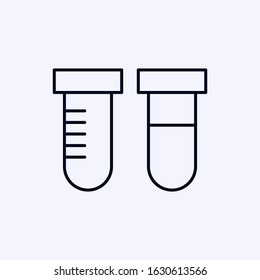Laboratory test tube icon thin isolated on white background