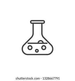 Laboratory test tube line icon. linear style sign for mobile concept and web design. Chemical flask outline vector icon. Science symbol, logo illustration. Pixel perfect vector graphics