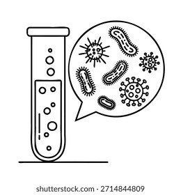 Tubo de ensayo de laboratorio con microorganismos