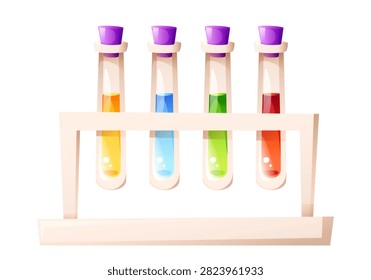 Laboratory Test Tube Rack Vector Science Illustration
