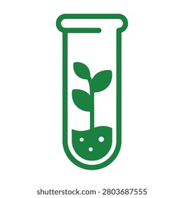 Laboratory test tube with small growing plant sprout laboratory research experiment environment biotechnology seedling agriculture discovery