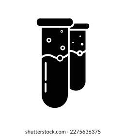 Labortestrohr Vektor Füllsymbol, chemische Laborprüfröhren einfache Dünnzeilensymbol Vektorgrafik