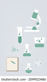 Laboratory and test tube vector. Lab and chemistry vector and illustration for education and research  
