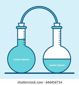 Laboratory test tubes glass flat style vector illustration.
