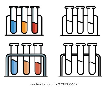 icono de tubos de ensayo de laboratorio Diseño