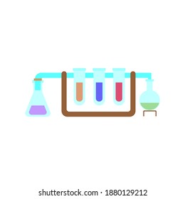 laboratory test tubes icon on white background