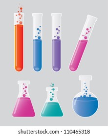 Laboratory test tubes isolated over grey background. eps 10 vector illustration.