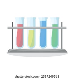 Laboratory test tubes with liquids icon. Chemical experiment. Laboratory diagnostics. Biochemistry.