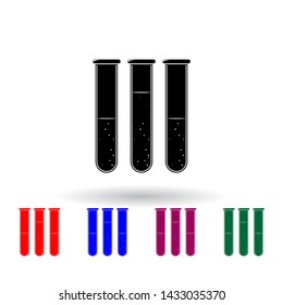 laboratory test tubes multi color icon. Elements of education set. Simple icon for websites, web design, mobile app, info graphics