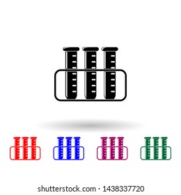 laboratory test tubes multi color icon. Elements of science set. Simple icon for websites, web design, mobile app, info graphics
