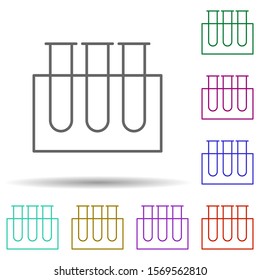 Laboratory test tubes multi color icon. Simple thin line, outline vector of web icons for ui and ux, website or mobile application