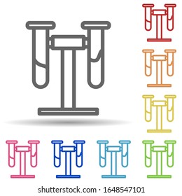 Laboratory test tubes in multi color style icon. Simple thin line, outline vector of science icons for ui and ux, website or mobile application