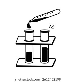 Laboratory testing of milk quality in test tubes