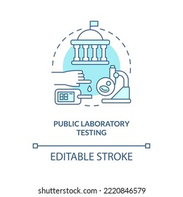 Laboratory testing turquoise concept icon. Diagnostics. Public health preparedness abstract idea thin line illustration. Isolated outline drawing. Editable stroke. Arial, Myriad Pro-Bold fonts used