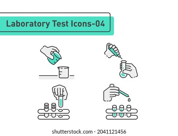 Laboratory tests filled line icon set isolated on white background ep04