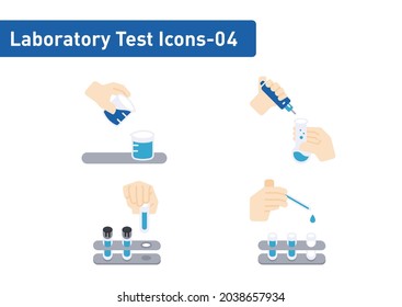 Laboratory tests flat icon set isolated on white background ep04