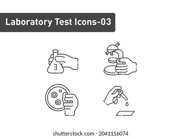 Laboratory Tests outline icon set isolated on white background ep03